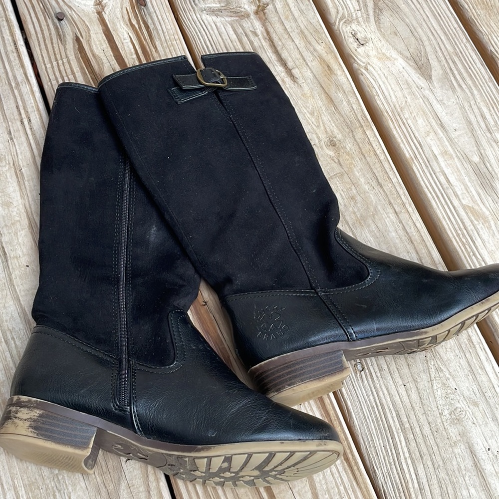 Lucky Brand Willa Girls Black Riding Boots Size 4M